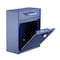 Adiroffice Medium Steel Drop Box Wall-Mount Mailbox with  Dual Key and Combination Lock, Blue ADI631-05-BLU-KC-MK - alternate 2